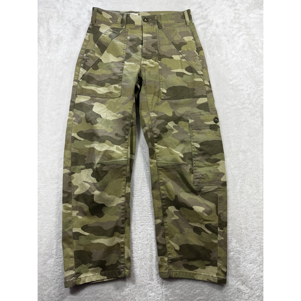 Pilcro Womens The Millie Low-Slung Camo Cargo Barrel Leg Pants 25 Meas: 27x25
